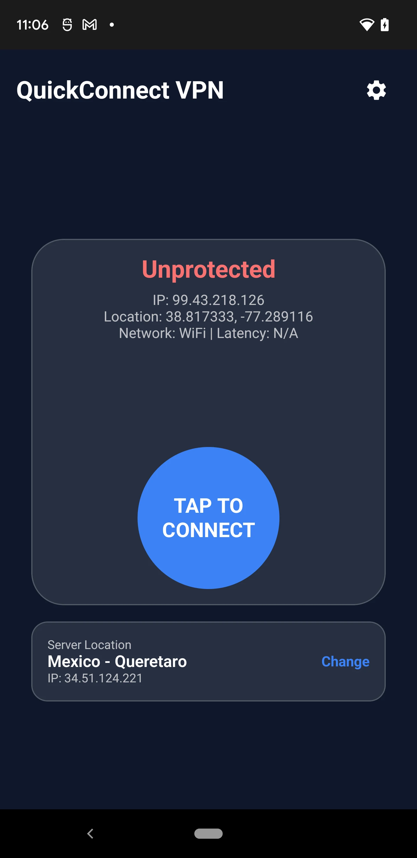 QuickConnect VPN screenshot